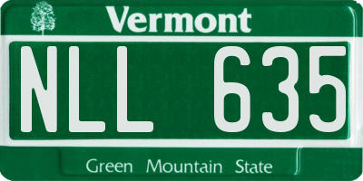 VT license plate NLL635
