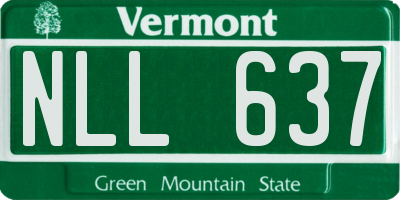 VT license plate NLL637