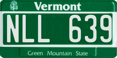 VT license plate NLL639