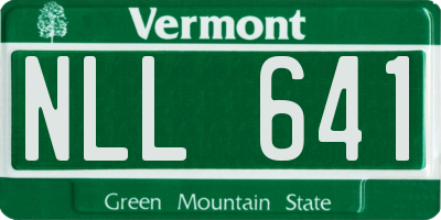 VT license plate NLL641
