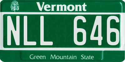 VT license plate NLL646