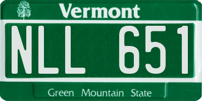 VT license plate NLL651
