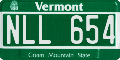 VT license plate NLL654