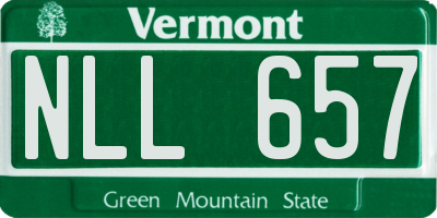 VT license plate NLL657