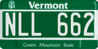 VT license plate NLL662