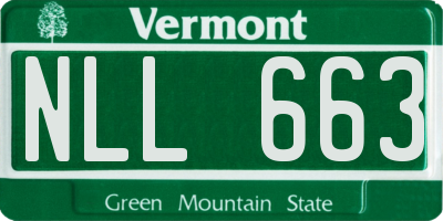 VT license plate NLL663