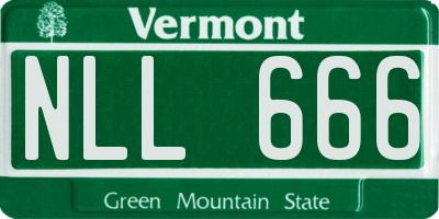 VT license plate NLL666