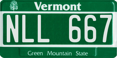 VT license plate NLL667