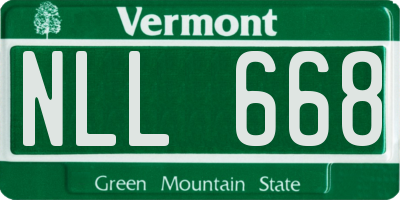 VT license plate NLL668