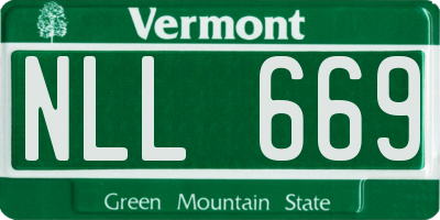 VT license plate NLL669