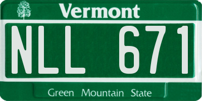 VT license plate NLL671