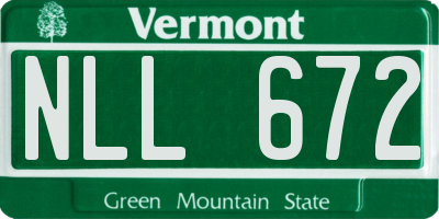 VT license plate NLL672
