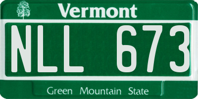 VT license plate NLL673