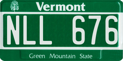 VT license plate NLL676