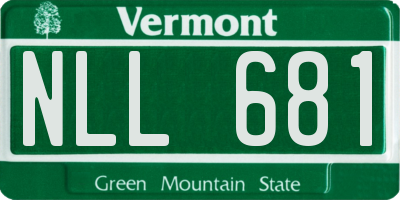 VT license plate NLL681