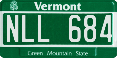 VT license plate NLL684