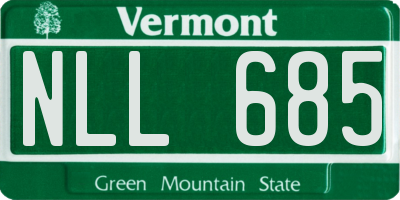 VT license plate NLL685