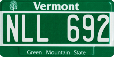 VT license plate NLL692
