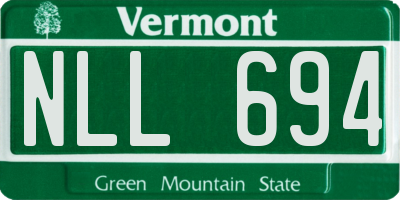VT license plate NLL694