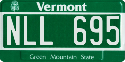 VT license plate NLL695