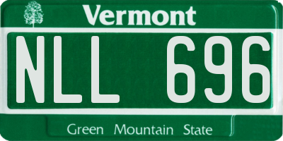 VT license plate NLL696
