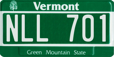VT license plate NLL701