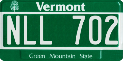 VT license plate NLL702