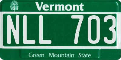 VT license plate NLL703