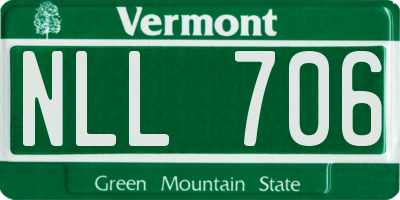 VT license plate NLL706