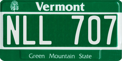 VT license plate NLL707