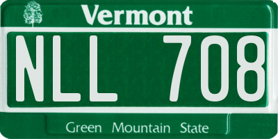 VT license plate NLL708