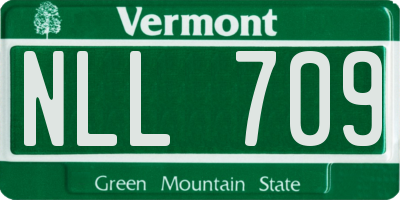 VT license plate NLL709