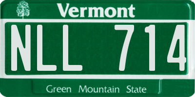VT license plate NLL714