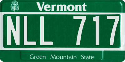 VT license plate NLL717