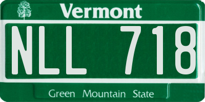 VT license plate NLL718