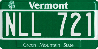 VT license plate NLL721
