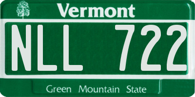 VT license plate NLL722