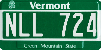 VT license plate NLL724