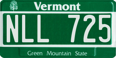 VT license plate NLL725