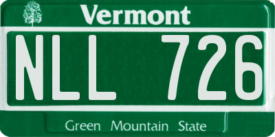 VT license plate NLL726