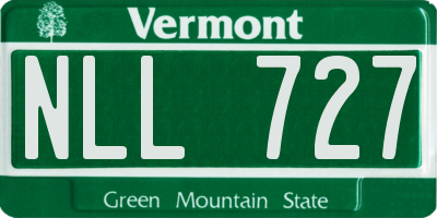VT license plate NLL727