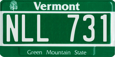 VT license plate NLL731