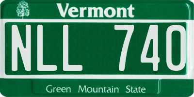 VT license plate NLL740