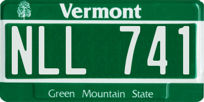 VT license plate NLL741