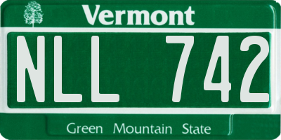 VT license plate NLL742