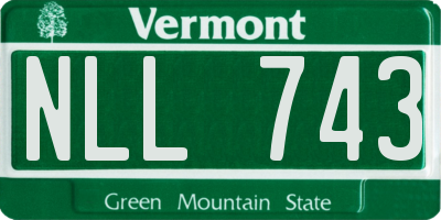 VT license plate NLL743