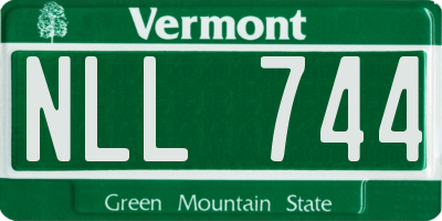 VT license plate NLL744
