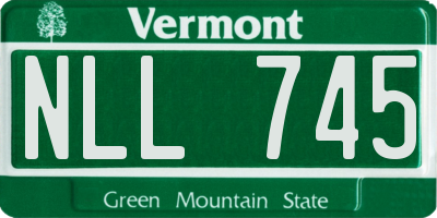 VT license plate NLL745