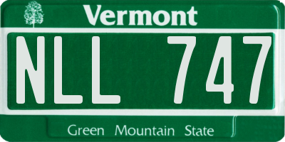 VT license plate NLL747