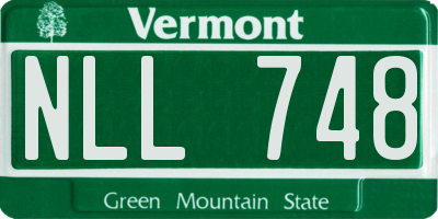 VT license plate NLL748